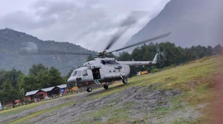 Bad weather, Himachal rains, Himachal weather, Himachal news, Kullu Manali weather, helicopter, rescue operation, Indian Express news, helicopter, rescue operation