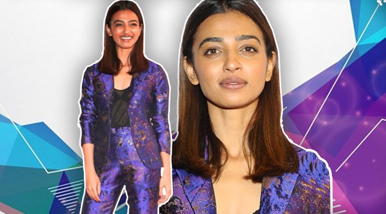radhika apte, radhika apte tiff, radhika apte pantsuit, radhika apte brocade pantsuit, indian express, indian express news