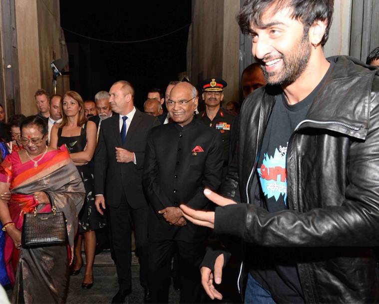 ranbir kapoor with president of india