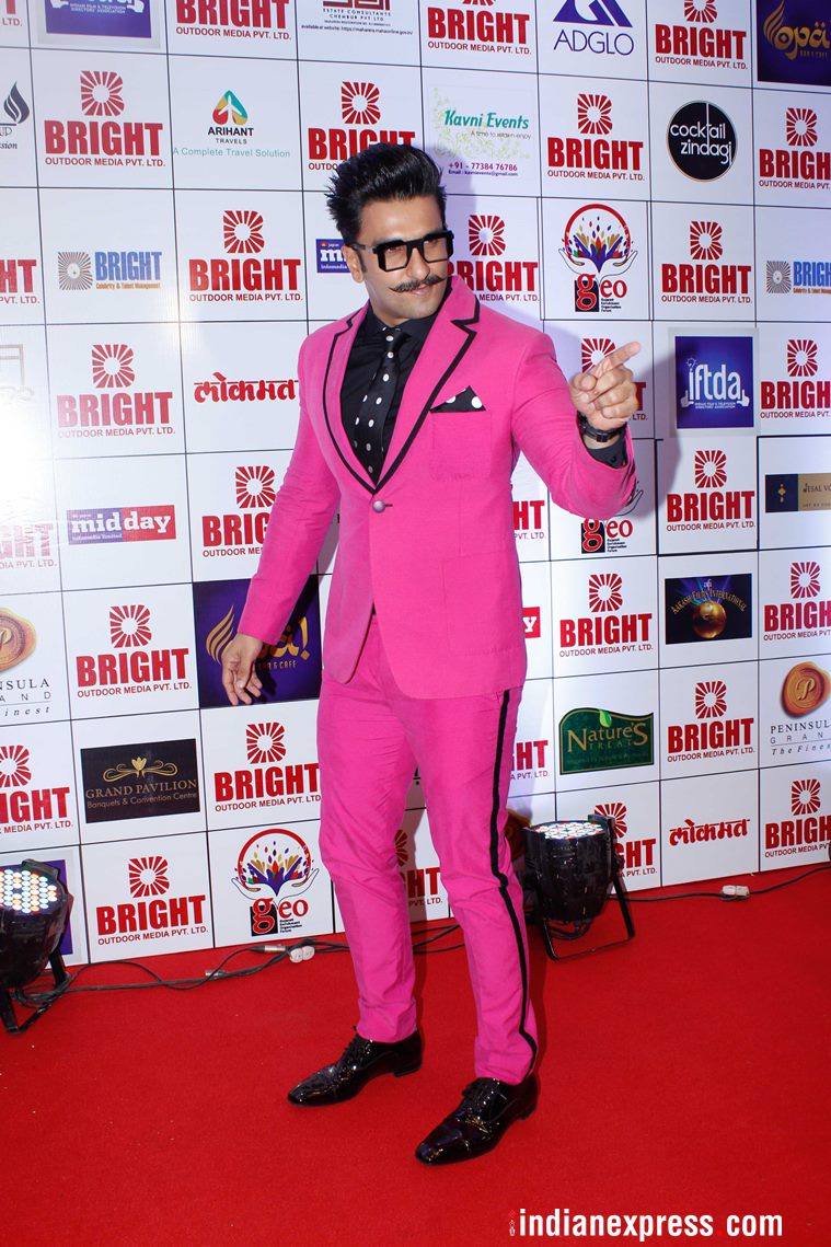 ranveer singh posing at yogesh lakhani's birthday