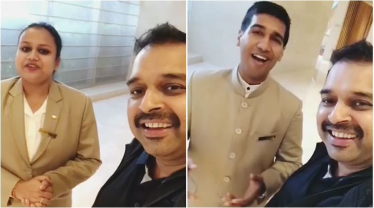 shankar mahadevan, singing talent, bengaluru hotel staff singer, beauiful singing videos, hotel staff sing shakar mahadevan, viral videos, indian express