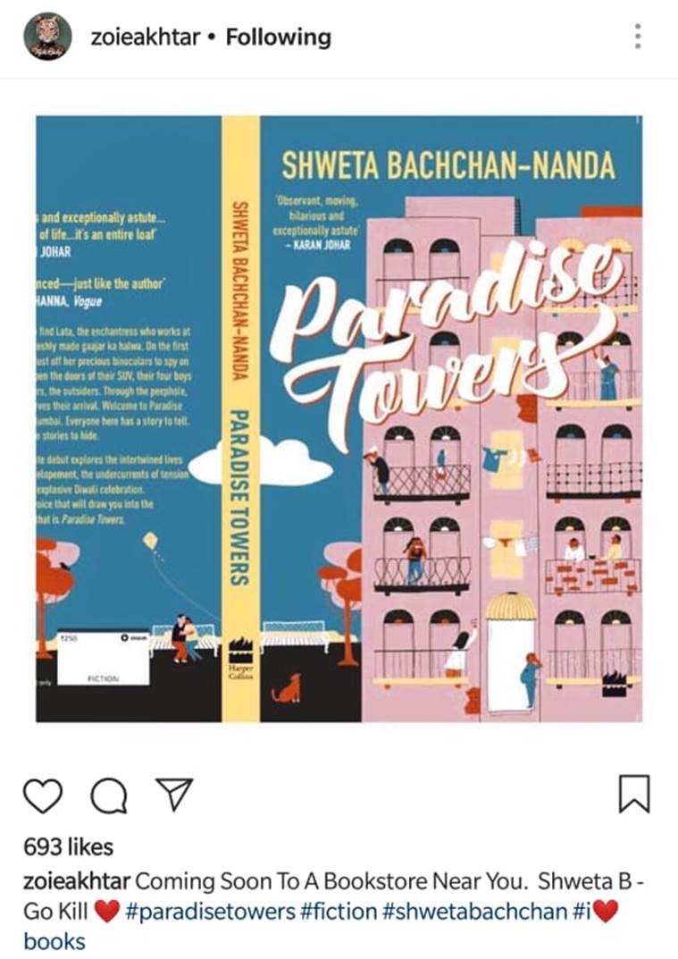 zoya akhtar on shweta bachchan book paradise towers