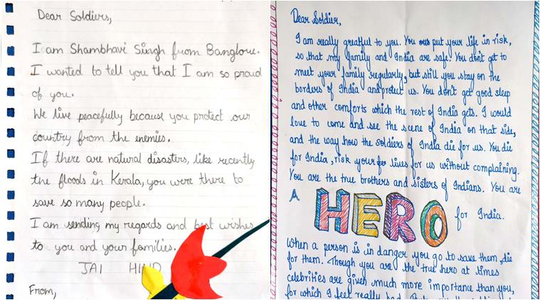 These handwritten letters to soldiers by kids around India is the