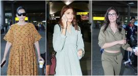 sonam kapoor, anushka sharma, sui dhaaga, esha gupta, sonam kapoor airport look, anushka sharma airport look, esha gupta airport look, celeb fashion, bollywood fashion, indian express, indian express news