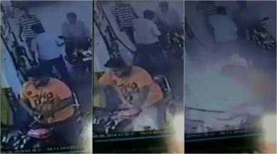 tamil nadu, petrol ump accident, petrol pump fire, refulling fire incident, bike catch fire tamil nadu viral cctv videos, india news, indian express