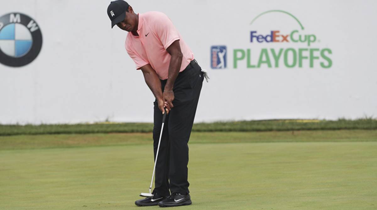 Bmw Championship Birdies Elude Tiger Woods As He Slips To Five Shots Behind Leader Schauffele Sports News The Indian Express