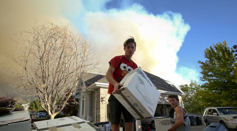 Utah wildfire, utah fire, utah dry terrain, firefighters on field, US forest service, Utah blaze, Utah, World News, indian express