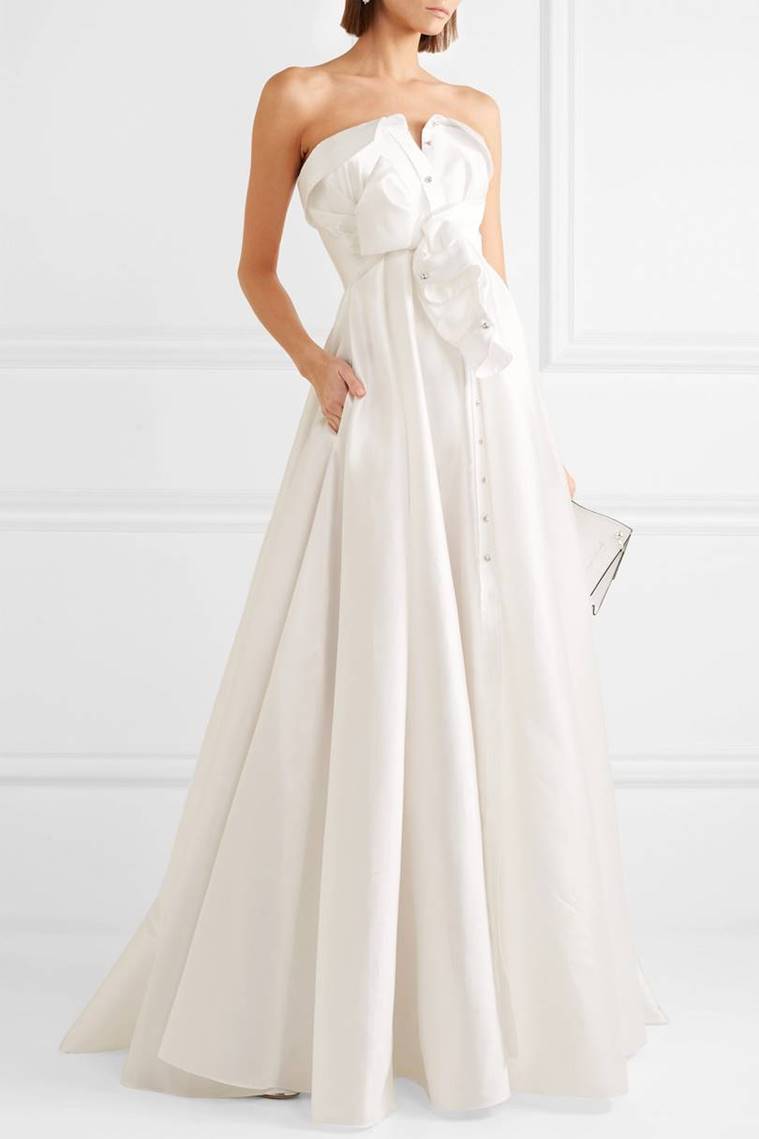 Alexis Mabille, stain twill gown, wedding gowns, unusual wedding dresses, wedding, gowns, ditch the traditional, net a porter, indian express, indian express news