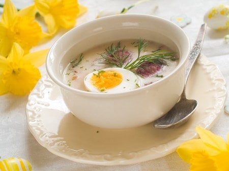 Polish white borscht soup, soup recipe