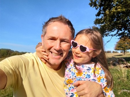 Jon Roberts with his daughter