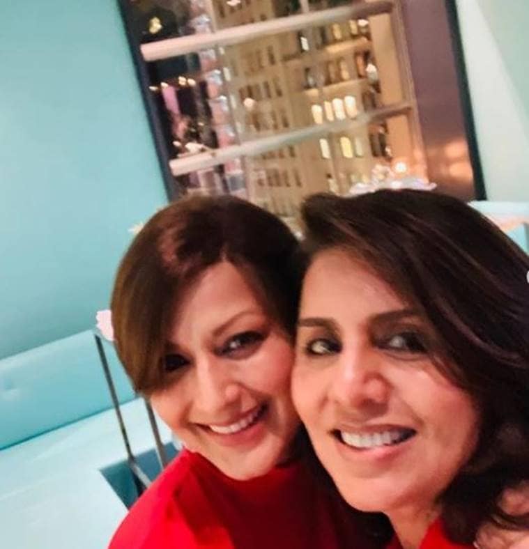Neetu Kapoor and Sonali Bendre at Priyanka Chopra bridal shower
