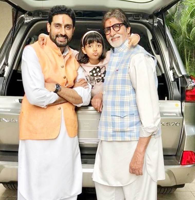 aaradhya with abhishek bachchan
