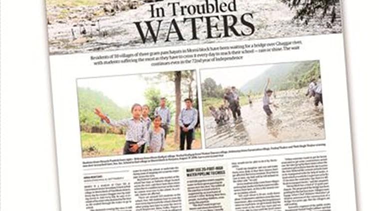 Teacher gets notice for filming schoolkids who use water pipeline to cross Ghaggar river
