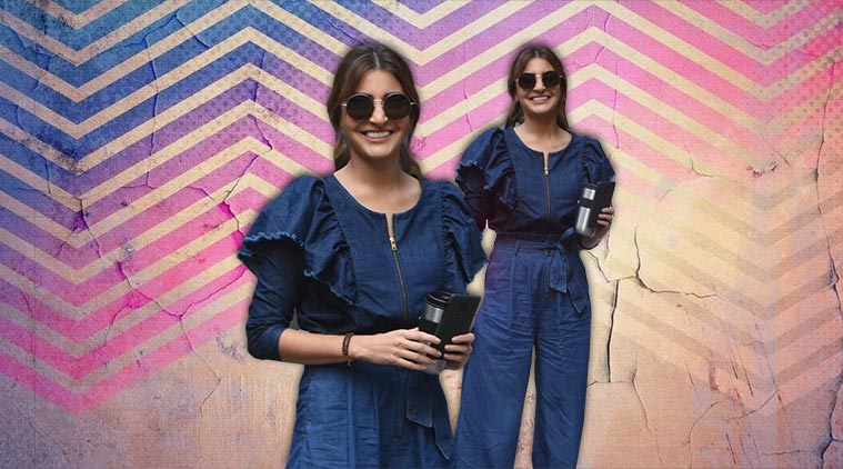 Anushka Sharma, Varun Dhawan, Sui Dhaaga, Anushka Sharma updates, Anushka Sharma latest pictures, Anushka Sharma latest photos, Anushka Sharma casual style, Anushka Sharma denim looks, celeb fashion, bollywood fashion, indian express, indian express news