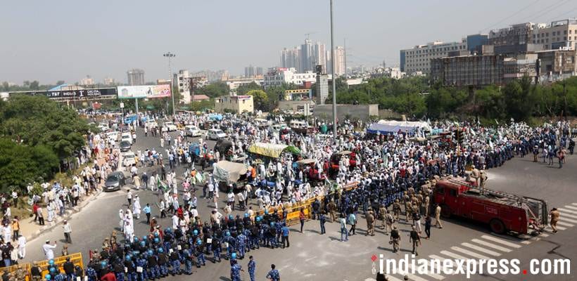 farmers protest, delhi farmers protest, farmers protest photos, delhi up border, farmers protest rally, farmers rajnath, kisan kranti manch, Kisan Kranti Yatra, Mahendra Singh Tikait