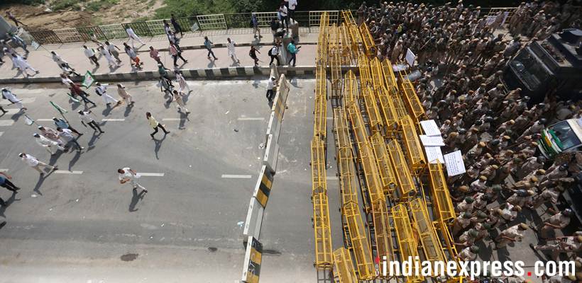 farmers protest, delhi farmers protest, farmers protest photos, delhi up border, farmers protest rally, farmers rajnath, kisan kranti manch, Kisan Kranti Yatra, Mahendra Singh Tikait