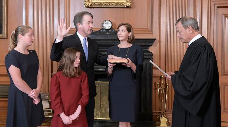 Donald Trump's controversial nominee Brett Kavanaugh sworn in as SC Judge amid protests