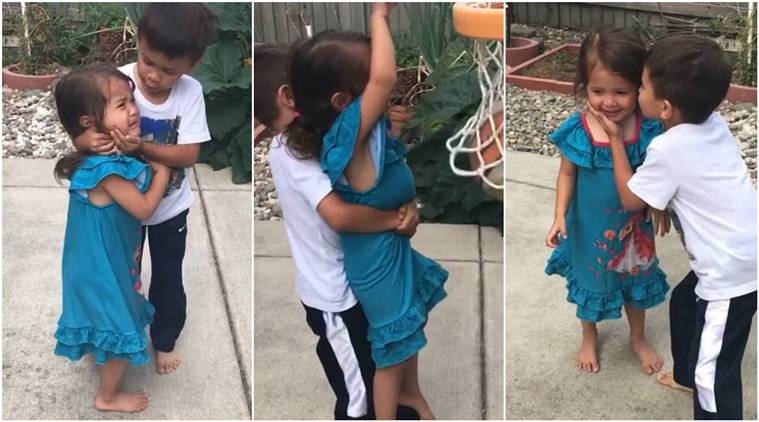 Brother Helps Little Sister Score A Basket Heartwarming Video Goes 