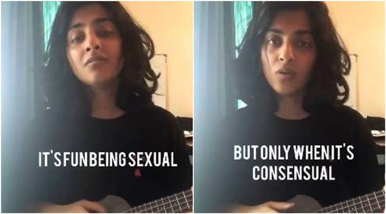 me too, conent song, mj akbar, me too movement india, anti sexual harassment song, indian express, viral videos,