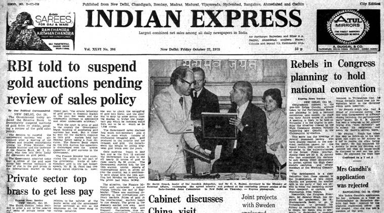 forty years ago, Indira Gandhi government, RBI, CEO salary cut, indian express editorial