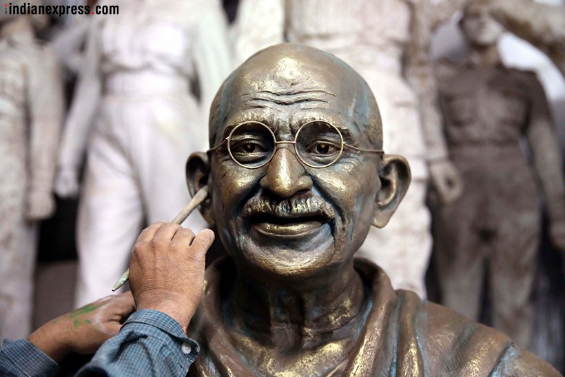 mahatma gandhi, 150th birth anniversary, mahatma gandhi photos, mahatma gandhi statue