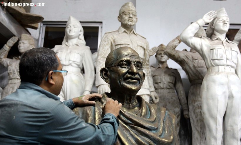 mahatma gandhi, 150th birth anniversary, mahatma gandhi photos, mahatma gandhi statue