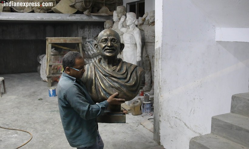 mahatma gandhi, 150th birth anniversary, mahatma gandhi photos, mahatma gandhi statue