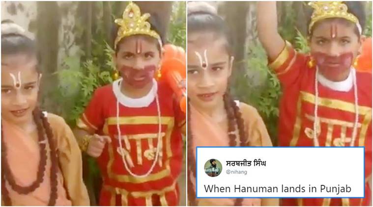 ramleela, ramleela ravan, boy dressed as hanuman, boy dressed as hanuman speaks in punjabi,