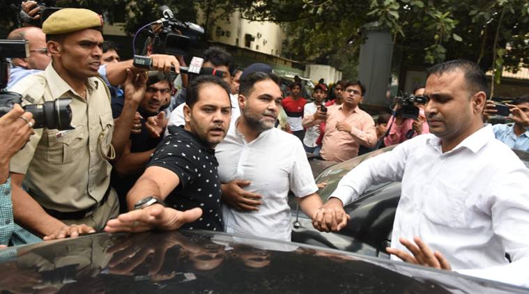 Ashish Pandey outside Delhi's Patiala House Court on Thursday. (Express photo/Tashi Tobgyal)
