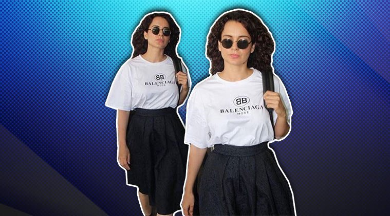 kangana ranaut, kangana ranaut airport, kangana ranaut airport look, kangana ranaut latest photo, indian express, indian express news