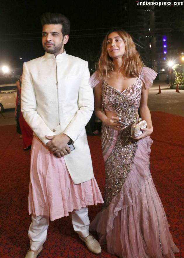 anusha dandekar and karan kundra at prince narula, yuvika chaudhary reception