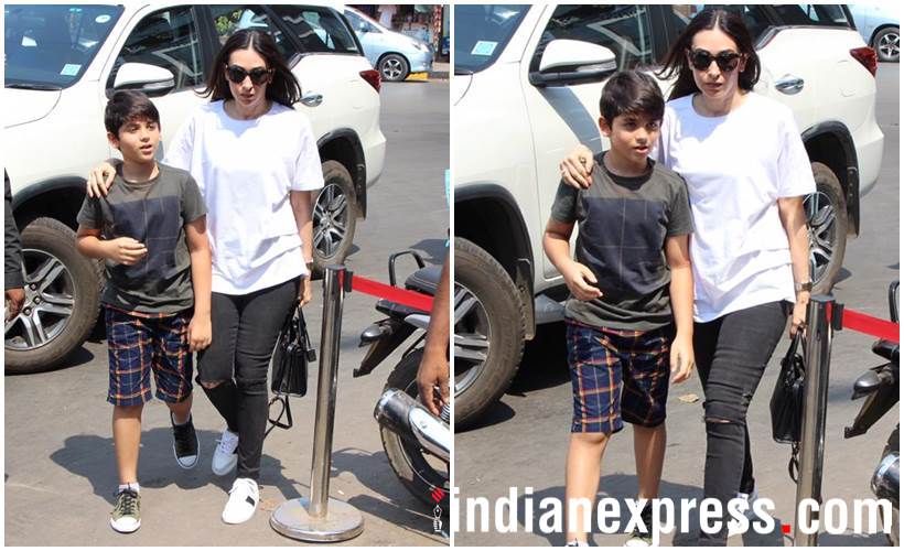 karisma kapoor with son