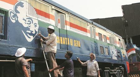 Locos bearing Tricolour, Mahatma’s image to mark 150th birth anniversary in Mumbai