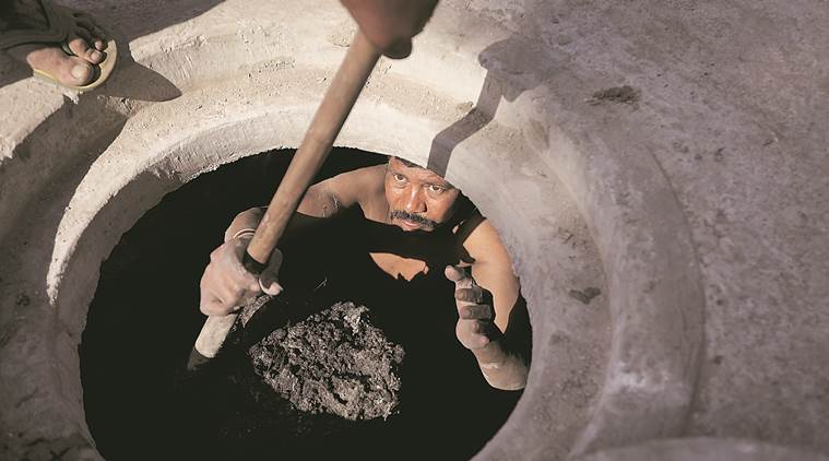 manhole deaths, manual scavenging, manual scavenging law, manhole cleaning, suffocated to death, indian express