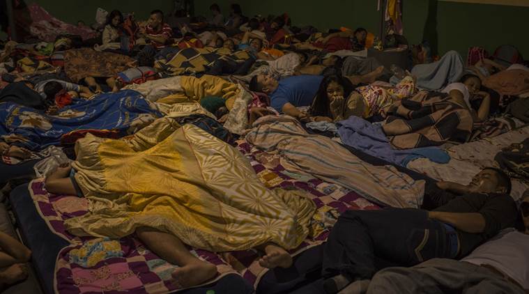 Migrants from Honduras rest in Guatemala City 