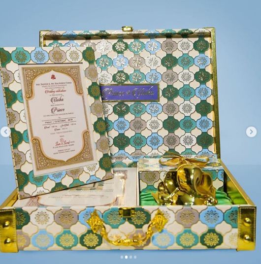 Yuvika Chaudhary and Prince Narula's wedding invitation