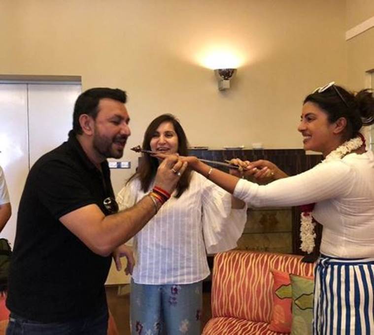 Priyanka Chopra Nick Jonas Jodhpur visit to celebrate Sudeep Dutt birthday photos