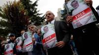 protest jamal khashoggi 759 Turkish sources say the authorities have an audio recording purportedly documenting Khashoggi's murder inside the consulate but have not released it.