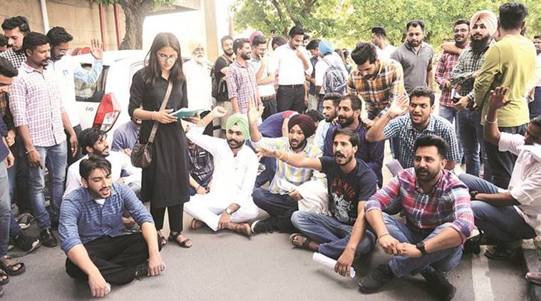 Panjab University: Student council office-bearers protest against fee hike for EWS students
