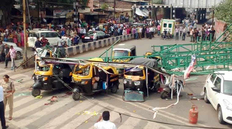 Pune: Four killed as hoarding on rail premises collapses on road