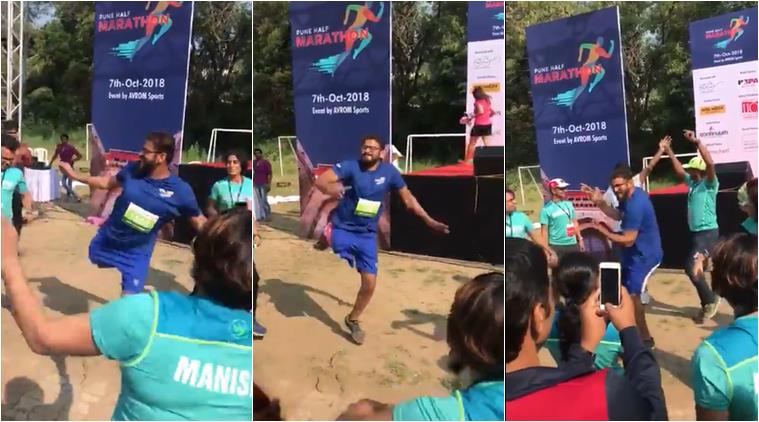 pune half marathon, pune half marathon disabled man dance, pune half marathon voral video, differently abled man dancing, inspiring videos, indian express
