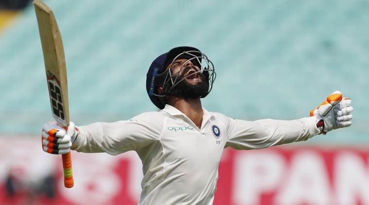 Ravindra Jadeja scored his maiden Test hundred at his home ground, Rajkot against West Indies (photo - Reuters)