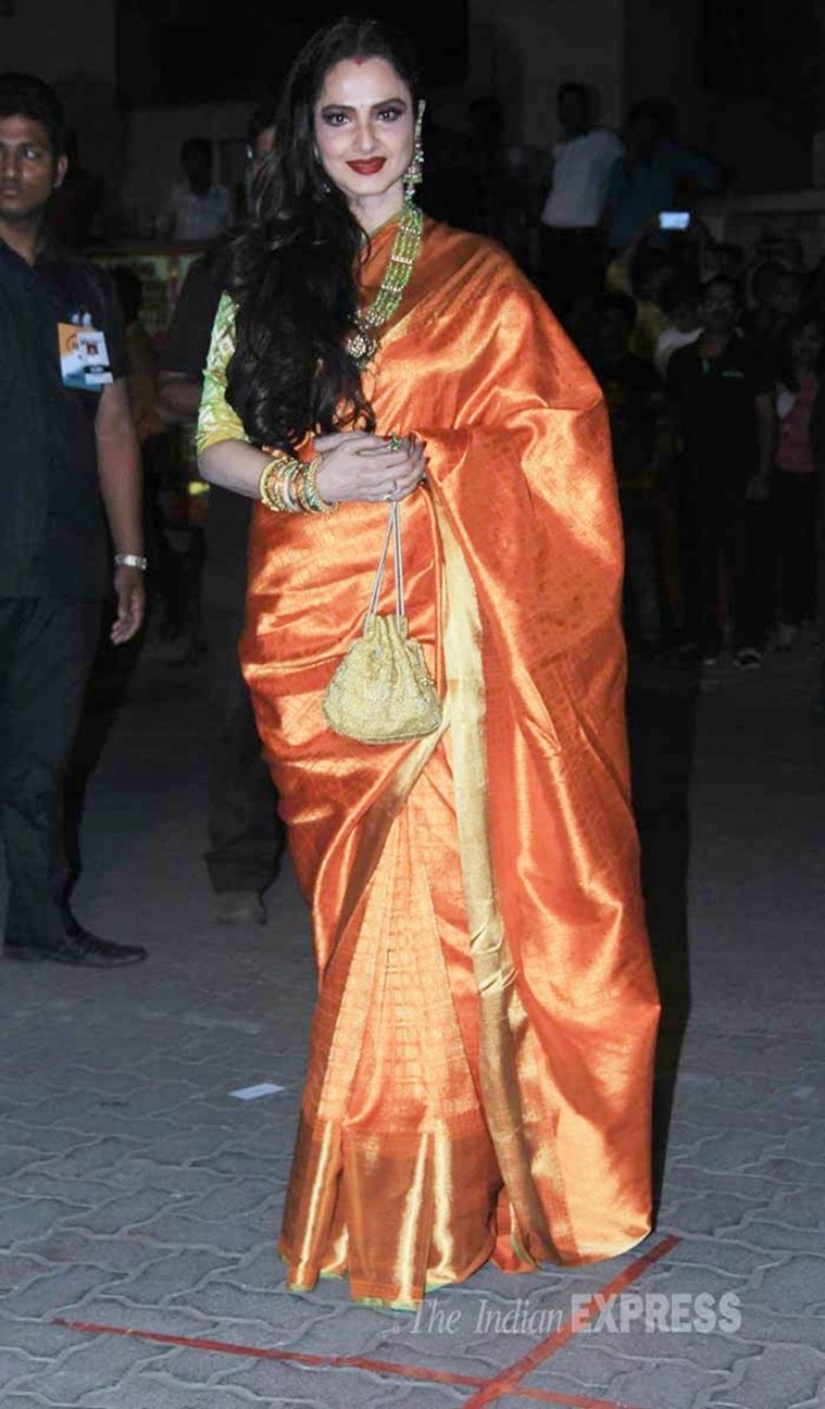 Birthday Special: Rekha's Noteworthy Style Statements in Elegant  Kanjeevaram Sarees | Filmfare.com