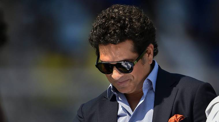 Mumbai: Former India player Sachin Tendulkar rings a bell before the 4th ODI cricket match between India and West Indies at Brabourne Stadium, in Mumbai, Monday, Oct 29, 2018.