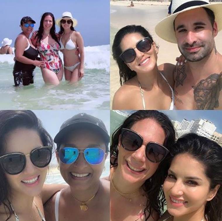 Sunny Leone beach vacation Mexico bikini photos