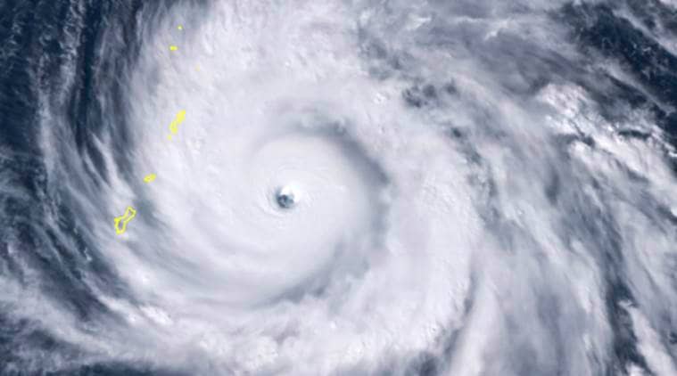 Satellite imagery provided by the National Oceanic and Atmospheric Administration shows Typhoon Yutu as it approached the Northern Mariana Islands.