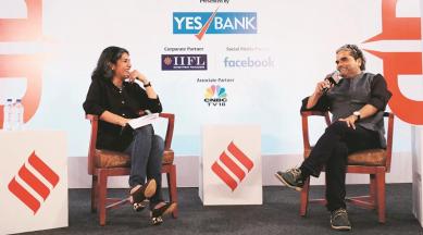 The Indian Express Deputy Editor Seema Chishti in conversation with filmmaker and composer Vishal Bhardwaj at the Express Adda held in Delhi recently