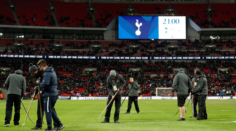 Premier League: Wembley pitch's poor condition before Tottenham's game  against Manchester City