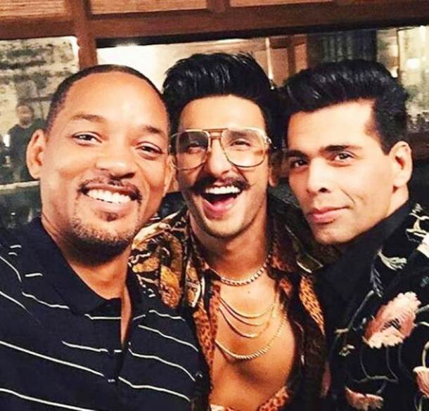 will smith with karan johar and ranveer singh