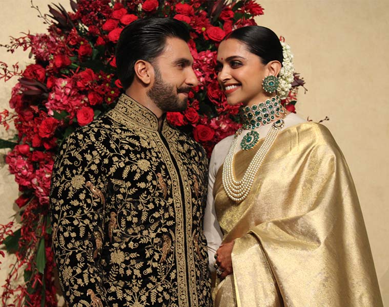 Deepika Padukone-Ranveer Singh reception: Styled by Sabyasachi, the couple  exudes royalty in Angadi Galleria sari and Rohit Bal sherwani